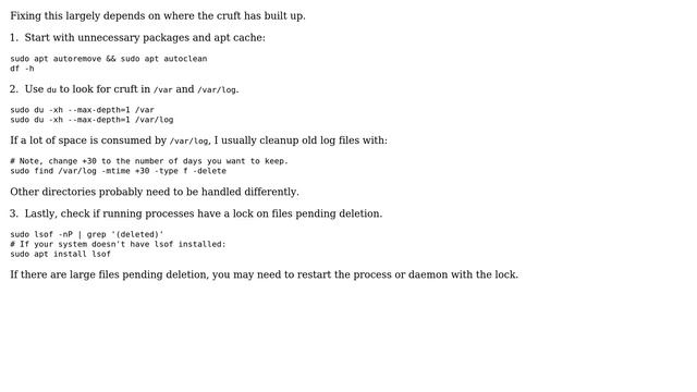 Unix & Linux: How to fix "E: You don't have enough free space in /var/cache/apt/archives/."? смотреть онлайн