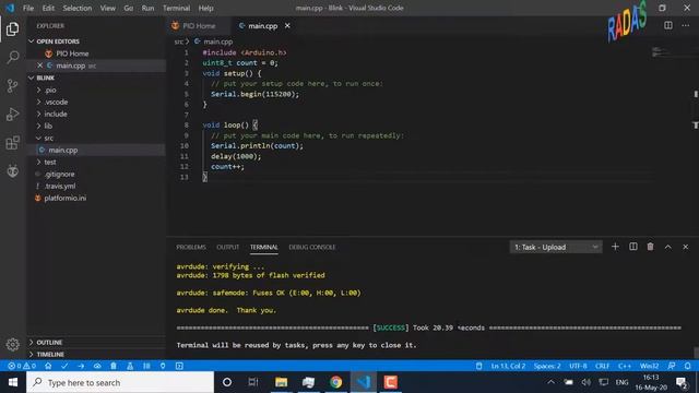 4. Tutorial Open Project in PlatformIO Visual Studio Code for Arduino смотреть онлайн