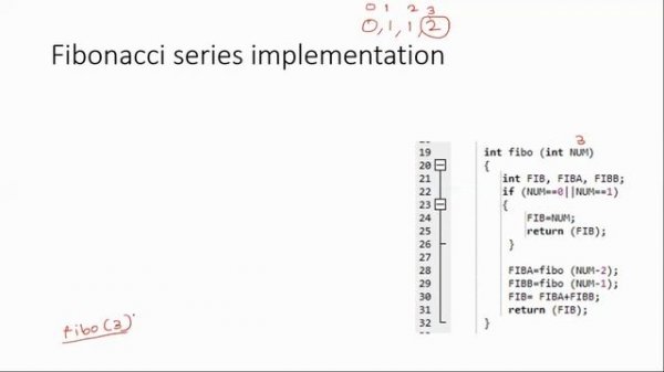 Application of Stacks | Recursion example nth order of  Fibonacci Series