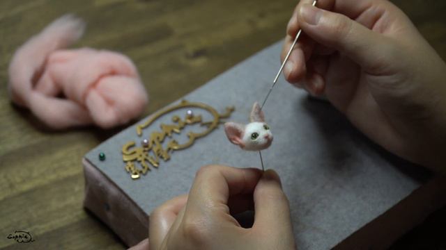 Devon Rex【Sophie Wool】handcraft needle felted realistic mini cat dog 3D pet portrait 2021 смотреть онлайн
