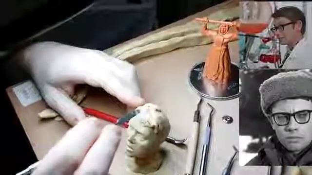 Лепим из пластилина голову человека. Лицо нашего актёра. Часть 3 смотреть онлайн