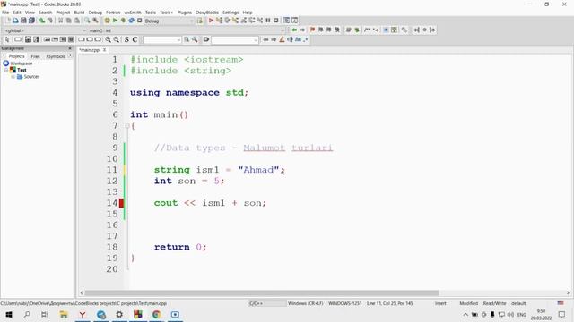#4-dars C++ da Data types va String kutubxonasi смотреть онлайн