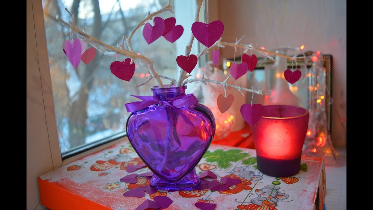 DIY. Декор для дома на день св. Валентина своими руками. смотреть онлайн