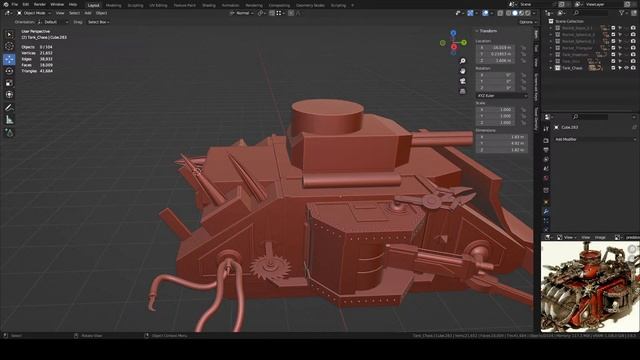 3D. Blender. Моделируем танк! WH40k Chaos. №6. смотреть онлайн