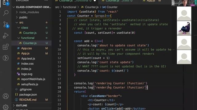React Class Components p1 (Counter) смотреть онлайн