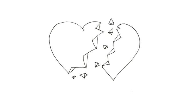 Как нарисовать Разбитое Сердце простым способом. Просто рисуем Разбитое сердце #412 смотреть онлайн