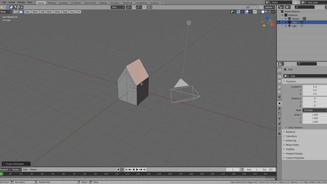 Extruding roof sides along the top. Blender. смотреть онлайн
