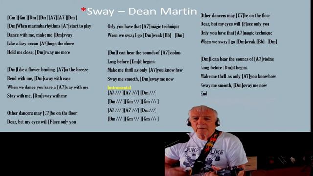 Big Al - Sway ukulele cover with chords and lyrics смотреть онлайн