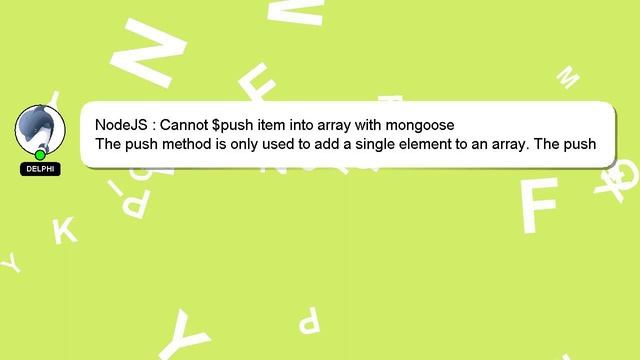 NodeJS : Cannot $push item into array with mongoose смотреть онлайн