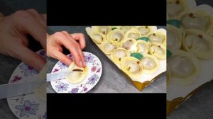 Пельмени из пластичного шоколада. начинка пирожное картошка.