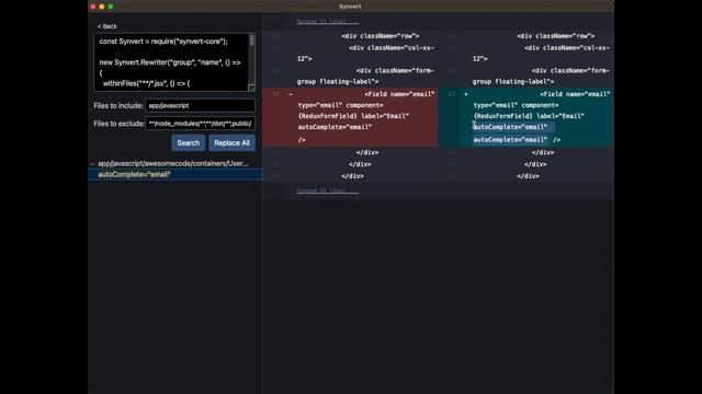 use synvert to add autocomplete attribute to jsx project смотреть онлайн
