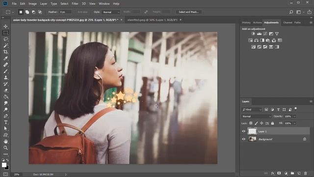 How to Make a Stellar Photo Effect with a Star Brush in Photoshop смотреть онлайн