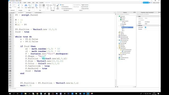 Snake game with Roblox Studio. Programming RemoteFunction script смотреть онлайн