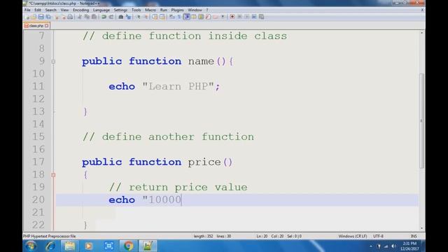 Part 10 - php class & object example смотреть онлайн