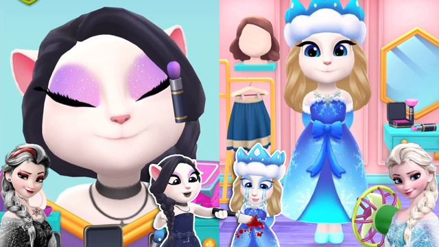 My Talking Angela 2 | Bad Elsa killed Good Elsa | Frozen🖤😞 | Cosplay смотреть онлайн