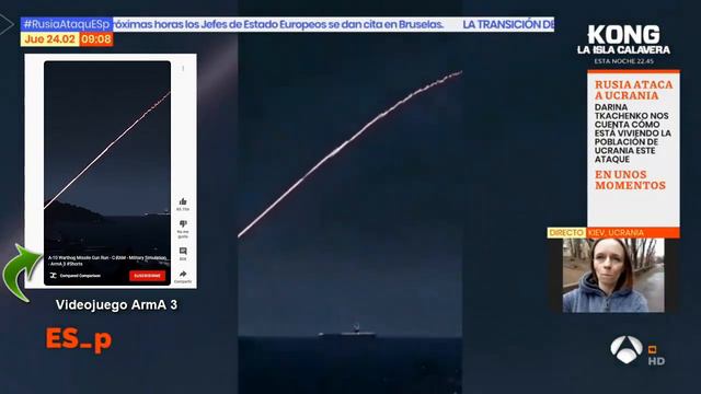Susana Grisso (Antena 3) usa imágenes del videojuego ArmA 3 como si fuera un bombardeo en Ucrania. смотреть онлайн