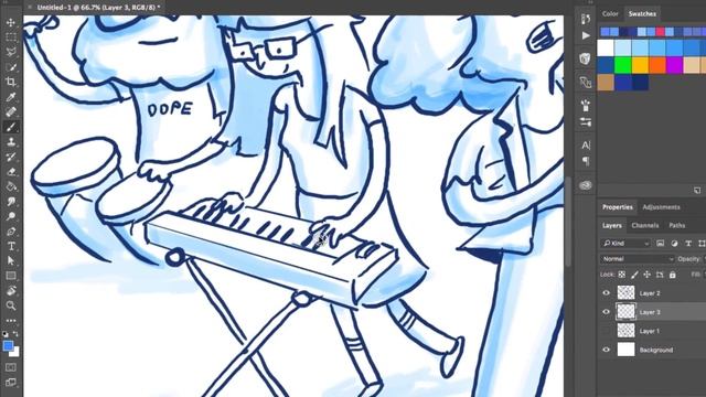 Rocking Out — Sped Up Illustration on Photoshop смотреть онлайн