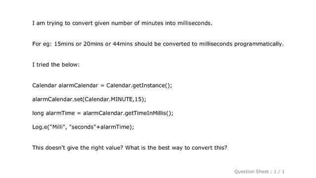 Android : Convert Minutes to milliseconds Java/android смотреть онлайн