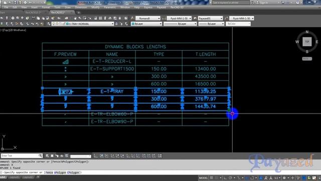 Calculate length of cable Trays and print as table (TRLN) Lisp смотреть онлайн