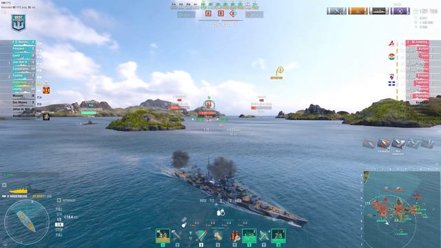 Cruiser Hindenburg: Intense game on map Shatter - World of Warships смотреть онлайн