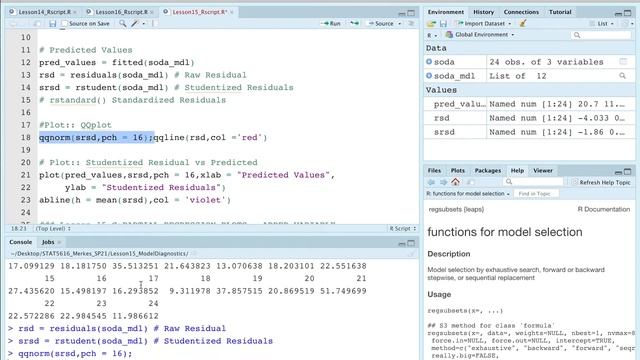 Lesson 15 MLR Model Diagnostics - Rstudio Help смотреть онлайн