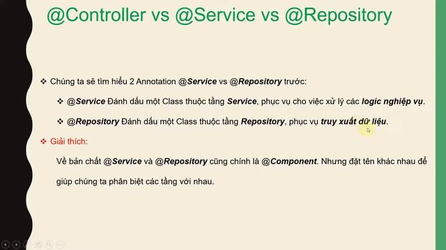 [Spring boot_6.1] Tìm hiểu về @Service, @Repository смотреть онлайн