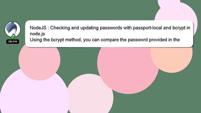 NodeJS : Checking and updating passwords with passport-local and bcrypt in node.js смотреть онлайн