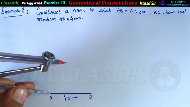 Construct a triangle abc in which ab=4.5cm bc=6cm and median ad=4cm смотреть онлайн