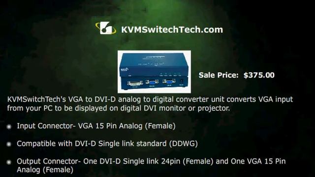 KVMSwitchTech VGA To DVI-D Single Link Digital Converter Box