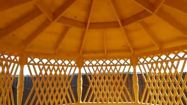 Восьмигранная беседка № 2 ВДОХНОВЕНИЕ Цвет Сосна компания Русская Беседка