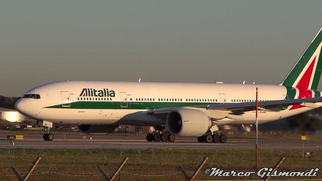 (Repainted!) Alitalia 777-243/ER [EI-DBL] take-off (GE90 SOUND!) from Rome Fiumicino Airport смотреть онлайн