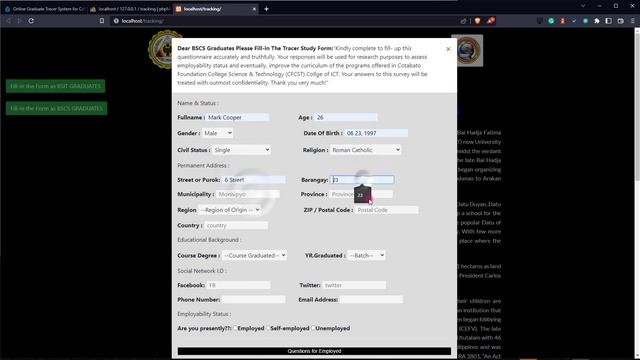 Online Graduate Tracer System for College of ICT Alumni in PHP DEMO смотреть онлайн