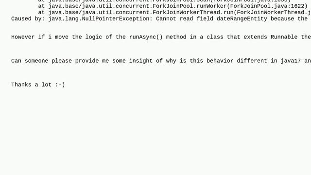 Java8 to Java17 ThreadLocal issue смотреть онлайн