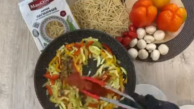 Рецепт Wok- лапша Лагманная МакСтори с овощами и курицей за 15 минут смотреть онлайн