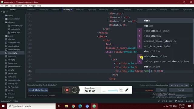 MLM Binary Plan In PHP & MYSQL || User Income History || Part-17 смотреть онлайн