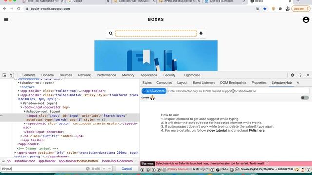 cssSelector Tutorial#8 : Learn to write cssSelector for shadow DOM elements. смотреть онлайн
