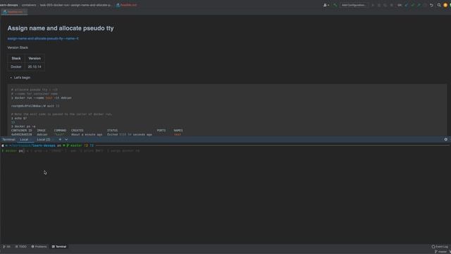Task - 3 | docker run | Assign name | Pseudo tty | Capture container id смотреть онлайн