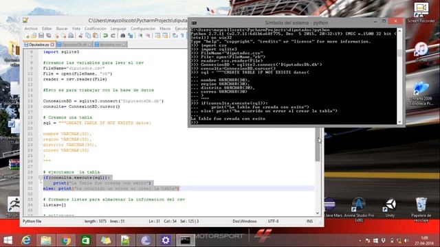 Cargar datos de un archivo CSV a una BD SQlite con Python en windows смотреть онлайн