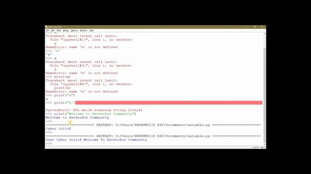 Python Series || UPRISING 1 || Variables смотреть онлайн