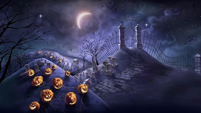 "1 Hour of Relaxing Halloween Ambience: Spooky Night Music Playlist with Pumpkin Graveyard Vibes" смотреть онлайн