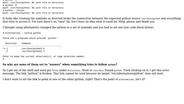 Fedora 25 Change from Python 2.7.13 to Python3 (broken by `alternatives`) смотреть онлайн