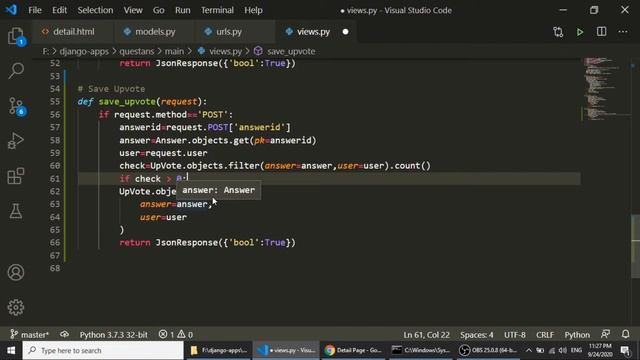 Django Tutorial | Upvote and Downvote system in Django with jquery ajax | Q&A Website in Django смотреть онлайн