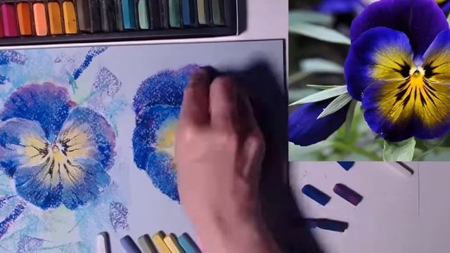 рисую сухой пастелью цветы смотреть онлайн