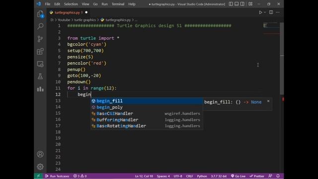 python turtle graphics tutorial || #design51 || Python graphics смотреть онлайн