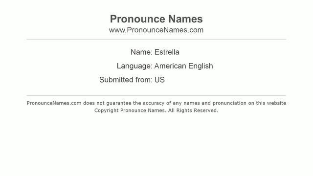 How to pronounce Estrella (American English/US) - PronounceNames.com смотреть онлайн