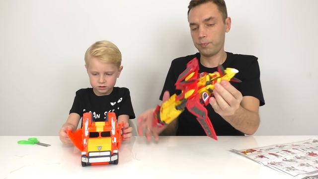 Трансформеры Карбот Роботы трансформируются в Грузовичок, Акулу, Драконы и Птицу