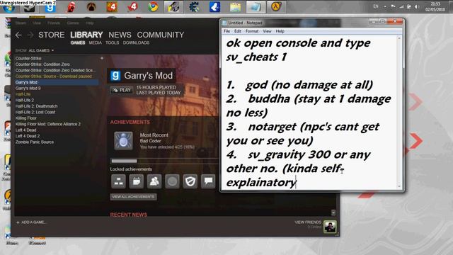 Garry's Mod console Commands смотреть онлайн