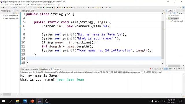 Java Tutorial for Beginners using Eclipse: Strings Part 1 смотреть онлайн
