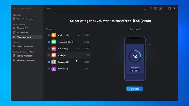 EaseUS MobiMover – Переносим файлы с iPhone на ПК или другой iPhone/iPad/iPod смотреть онлайн