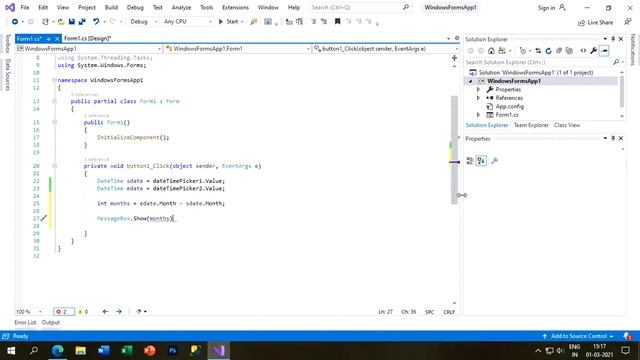 Calculate Number of Months Between two Dates in C# (C Sharp) tutorial in Hindi Using DateTimePicker смотреть онлайн